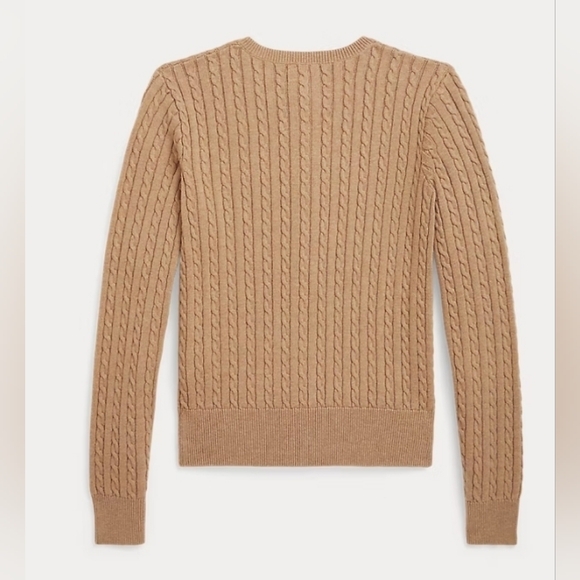 Ralph Lauren Sport/Camel Cable Knit Cardigan/Small/NWT/White Embroidered Polo - Picture 2 of 9